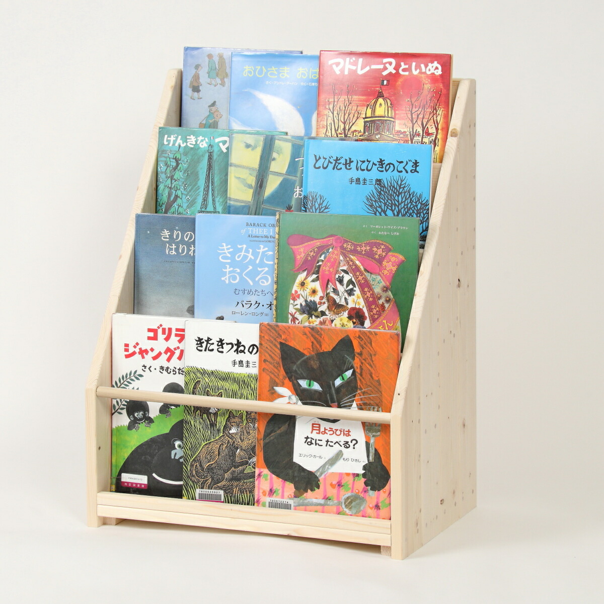 本棚 数量限定セール 絵本棚 ハンドメイド 子供用 ナチュラル 無塗装 ハンドメイド絵本棚 日本製 完成品 全国送料無料 4段タイプ 高さ72cm 幅59cm Beachsidecliniccr Com