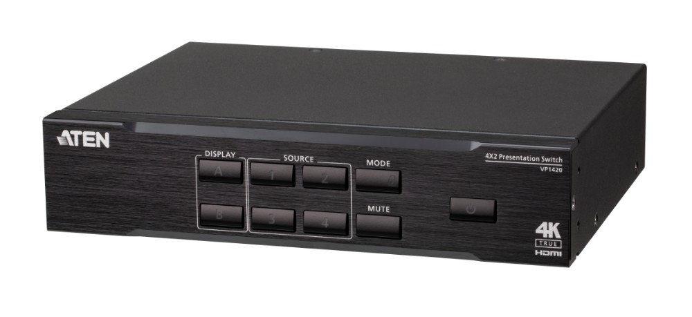 ATEN 4インプット2最終生産物プレゼンマトリックススイッチャー（4K60p相応う）【VP1420】【貨物輸送無料】【3年引きうける】