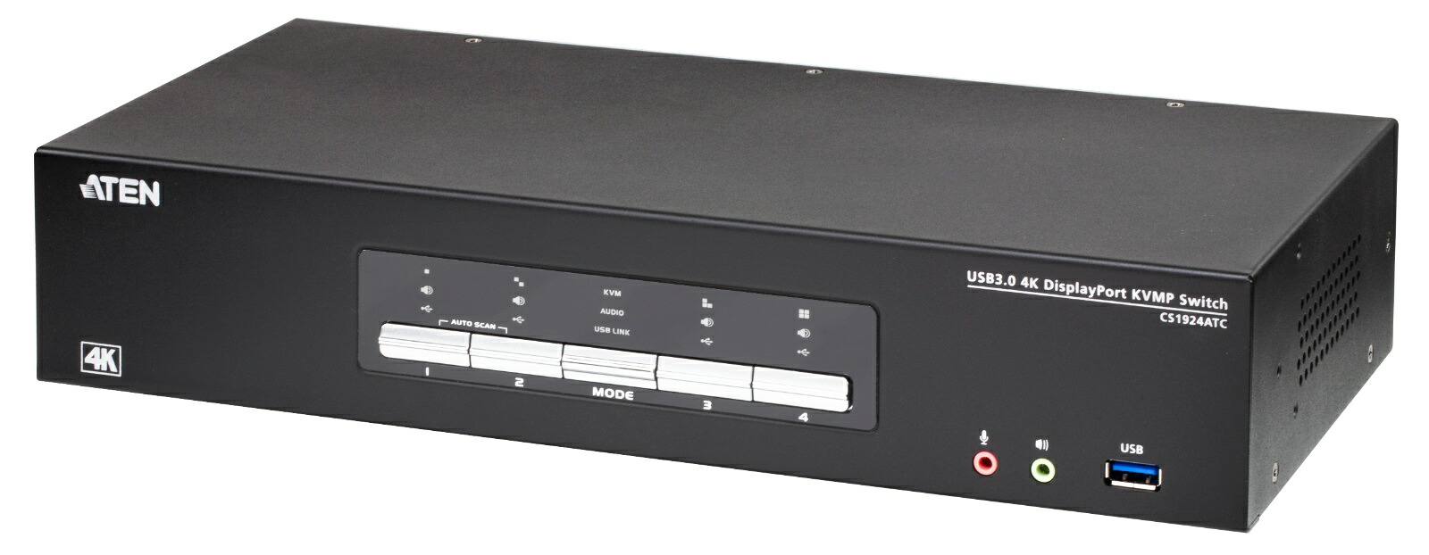 【3年引き受ける】 ATEN 4界面 USB3.0 4K DisplayPort シームレスKVMP・・取り替えっこ 【CS1924ATC】