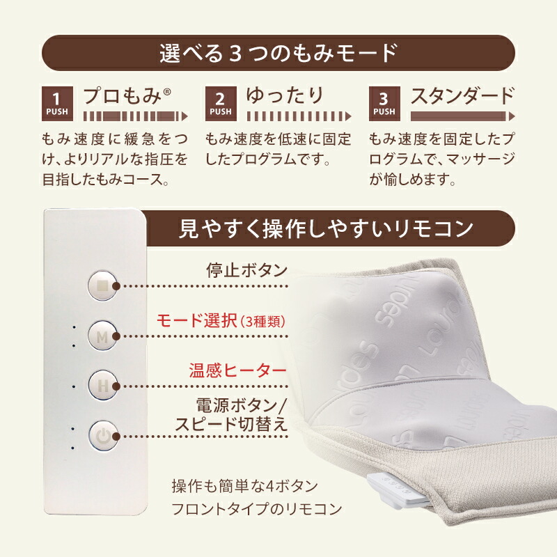 見やすく操作しやすいリモコン。
さらに、選べる3つのモード。