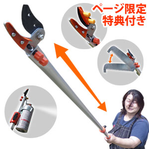 ＼ペイジ制限事項・ティースプーン付／ 高枝切りばさみ【伸縮式高枝吹きつけるハサミ 真っただ中印字機 KC-4306】 【貨物輸送無料】