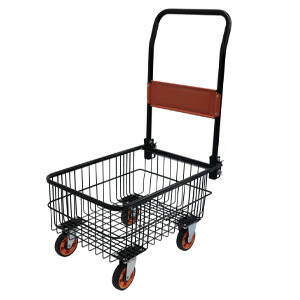 ＼ページ限定・ティースプーン付／　折りたたみ式 バスケット台車 深型 専用カバー付き 04194