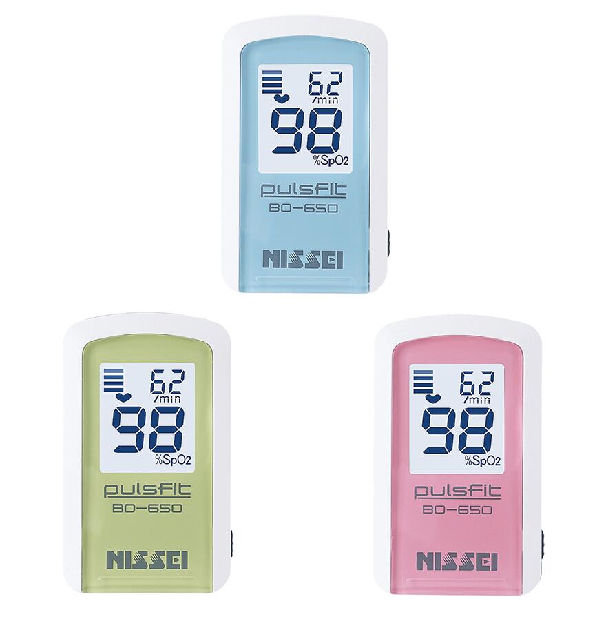 楽になることの日本製 パルスオキシメーター 心臓の鼓動填まる BO-650 日本精密 NISSEI