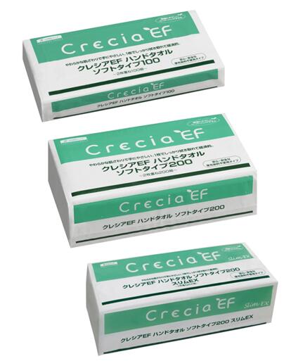 クレシアEFハンドタオルソフト 2枚重ね 37018B・37030B・37005B・37018・37005・37030