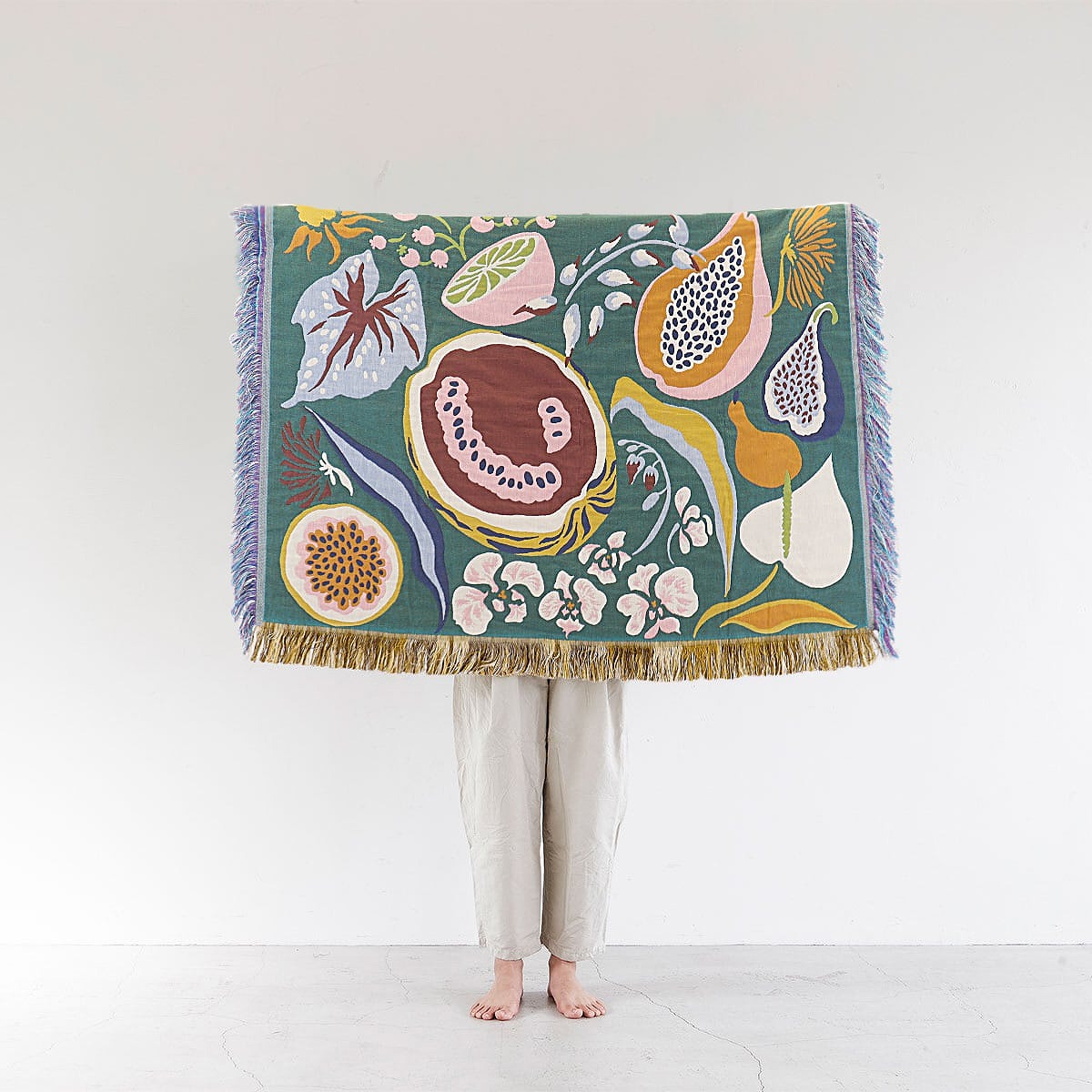 ハーフブランケット ひざ掛け 137x106cm 日本製 オールシーズン コットン100% rough(ラフ) エデンデダンス かわいい おしゃれ ハーフサイズ 夏 冬 オリジナル 川島織物セルコン GJ8117|川島織物セルコン デザインポート