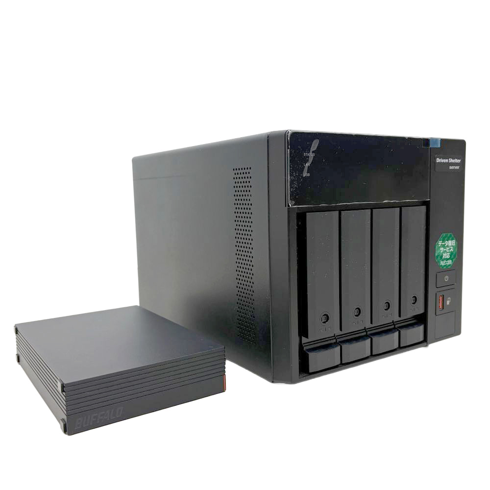 アレクソン 業務用NAS DS-440 NAS-473AG 4ドライブ 8TB Intel Celeron N5095 メモリ8GB バッファロー 外付けHDD HD-LDF4.0U3-BA RAID NAS HDD セット 【送料無料】【中古】