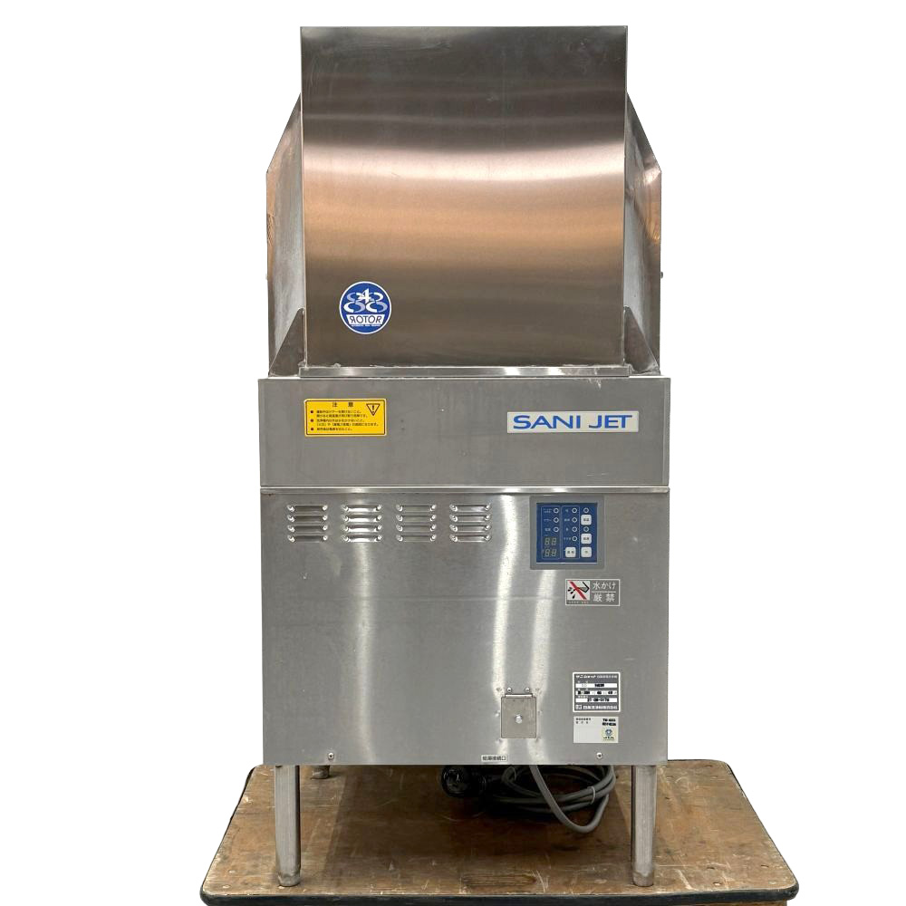 日本洗いもの機(株) 食器洗いもの機 サニジェット SD74E3B 2021年製 二階建てバススルー手合い 三相200V 60サイクル専用 幅600×奥600×高1290粍 ボックス席手合い自動小銃織り機洗いもの機 食洗機 【大型商いもの送りとどける】【貨物輸送別途積もり書き】【中古】