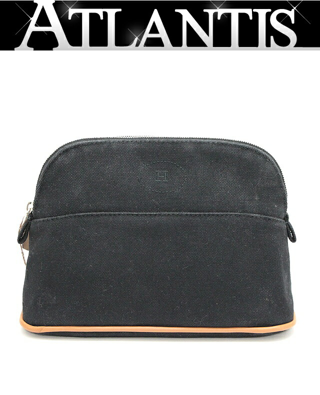 mimiz エルメス 正規品 ボリード ポーチ キャンバス ブラック ボリードポーチミニミニ | コットン | 中古A品| ユニセックス