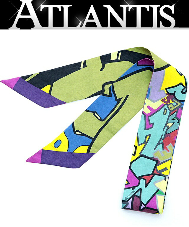 エルメス HERMES ツイリースカーフGraff グラフィティカーキ