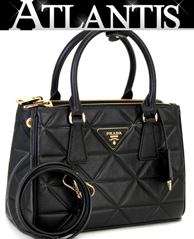 希少【PRADA】2wayバッグガレリア三角ロゴプレート迷彩柄レザー