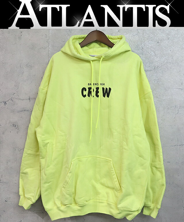 BALENCIAGA 銀座店 バレンシアガ SALE 20AW CREW クルーロゴ プルオーバー パーカー メンズ size:XS イエロー 97747