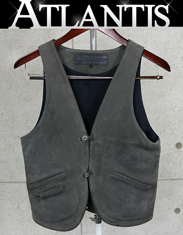 CHROME HEARTS 銀座店 美品 クロムハーツ　2B レザー ベスト CHROME HEARTS 銀座店 クロムハーツ SALE 美品 CLASSIC 2B SUD