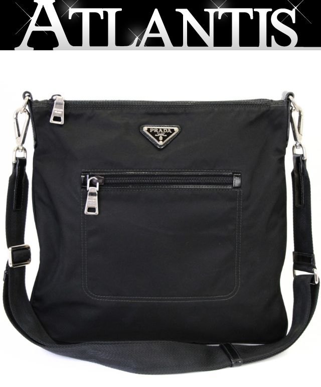楽天市場】プラダ PRADA 三角ロゴ ミニショルダーバッグ ナイロン 黒