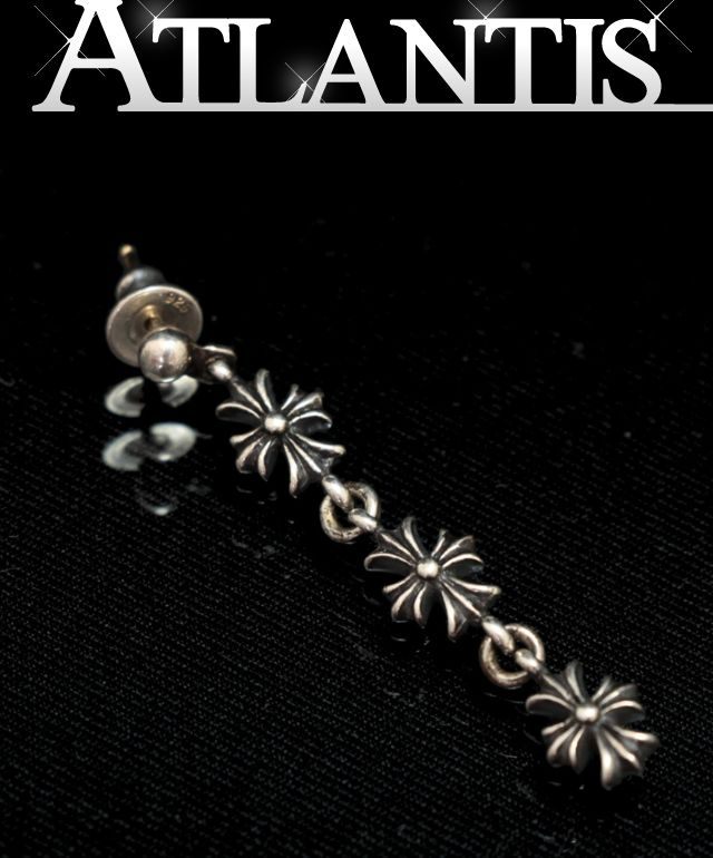 CHROME HEARTS タイニー3ドロップ ピアス SV925 クロムハーツタイニーECHプラススタッド3ドロップ(ピアス