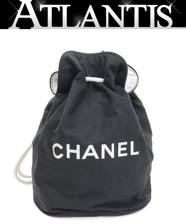 CHANEL シャネル ロゴ キャンバス 巾着型 2WAYリュック ビーチバック CHANEL SALE シャネル プールバッグ 巾着型 ショルダーバッグ