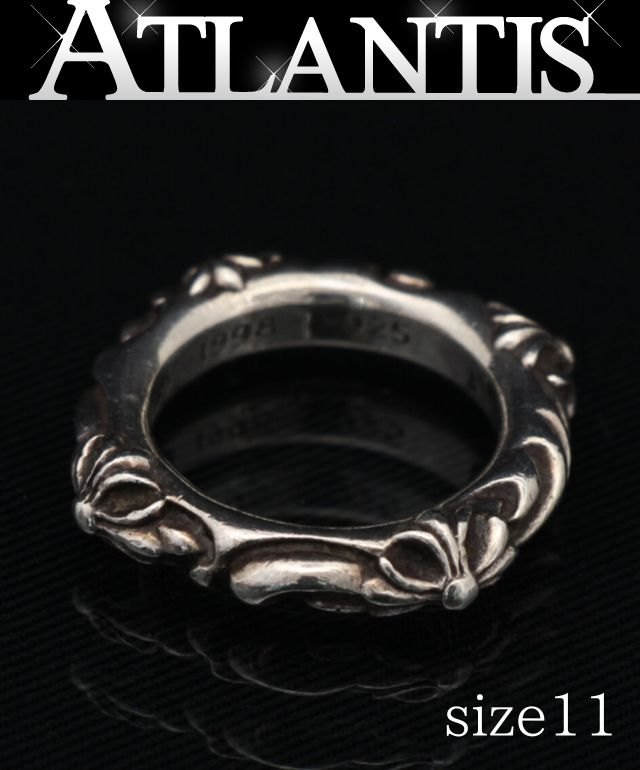 【鑑定付き】クロムハーツ CROSS BAND/クロスバンドシルバーリング CHROME HEARTS クロムハーツ（原本無） CROSS BAND RING クロス