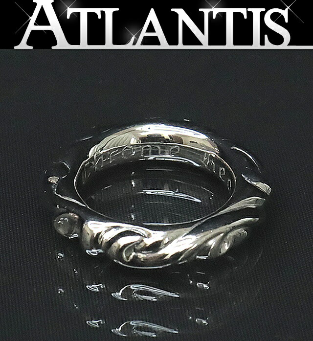 【17号】CHROME HEARTS ダブルナローヴァインバンド シルバーリング 17号 CHROME HEARTS ダブルナローヴァインバンドリング シルバー