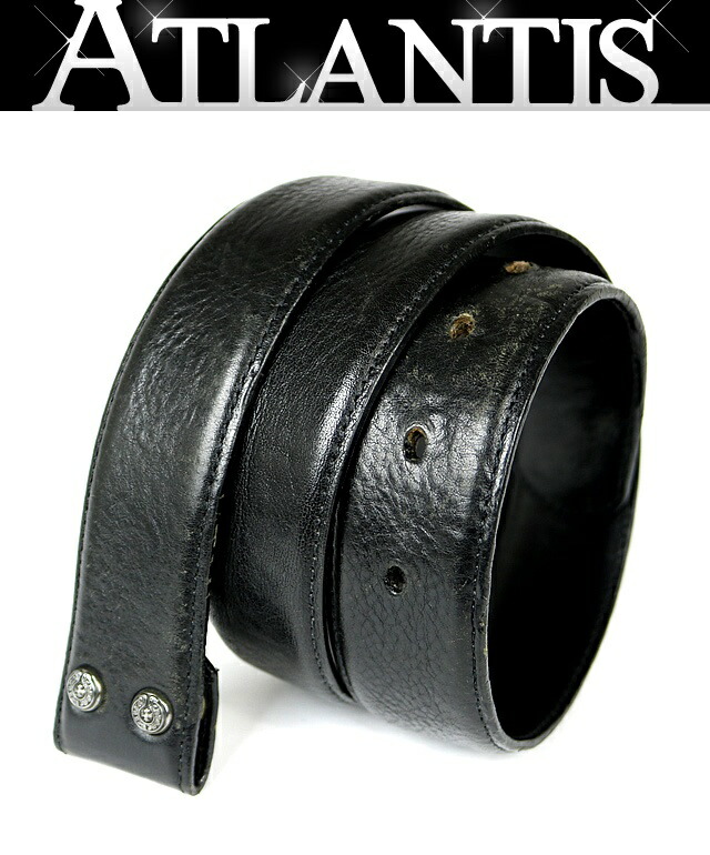 クロムハーツ 【 STRAP 1.5 】 レザー ベルト ストラップ　34 CHROME HEARTS クロムハーツ/ブラックレザー 1.5 ベルト