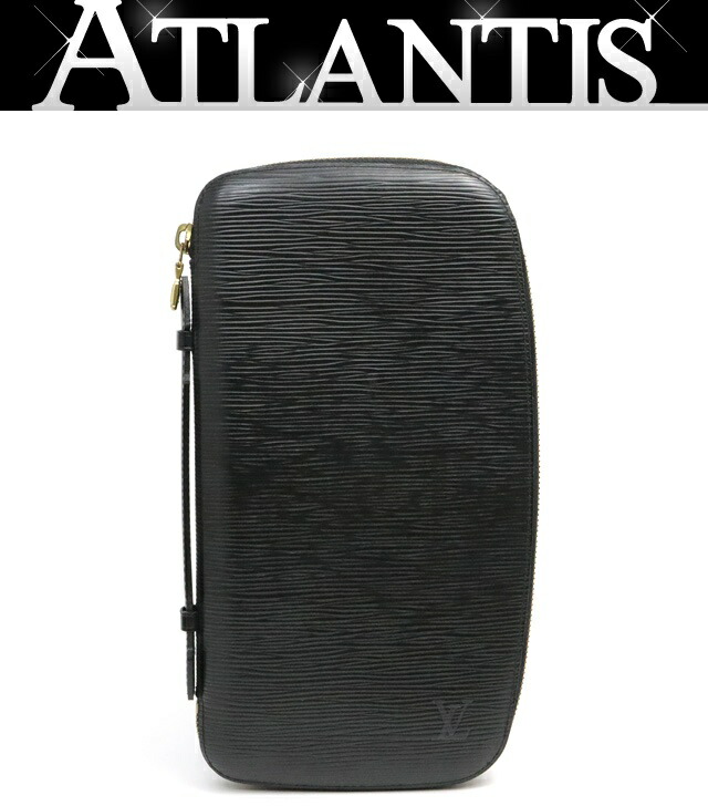 【広尾店】ルイヴィトン Louis Vuitton まとめ役 アトール クラッチペダル御徒面子 エピ 黒 G金具  M63042 【17163】