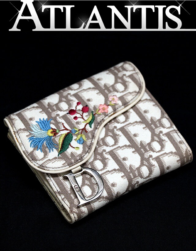 Christian Dior バイカラー ロータスウォレット DIOR | Lady Dior Lotus ウォレット カナージュ パテントカーフ