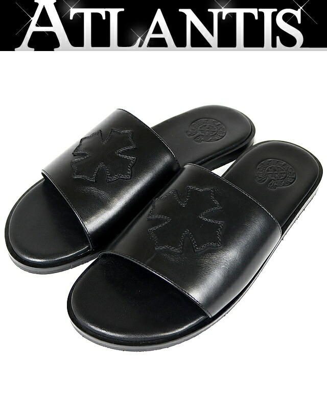 楽天市場】CHROME HEARTS LEATHER SANDALS CH SLIDE BLACK