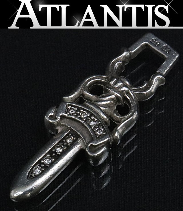 SS品質　Silver925 ダガー　ダイヤ　ネックレス CHROME HEARTS クロムハーツ ダガー ペンダント ダイヤモンド
