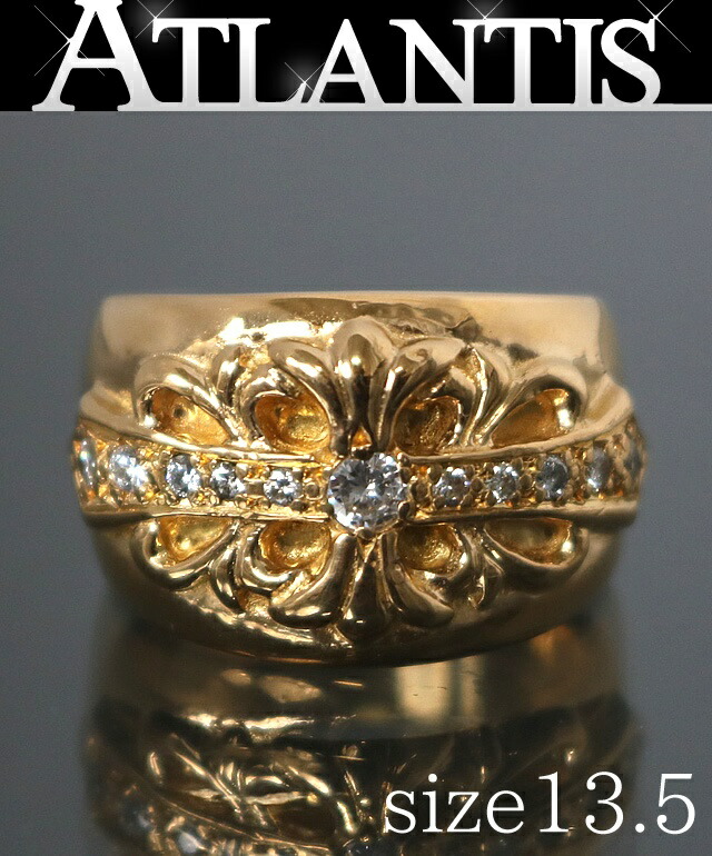 楽天市場】CHROME HEARTS DOUBKE FLORAL CROSS RING 22K SIZE 18