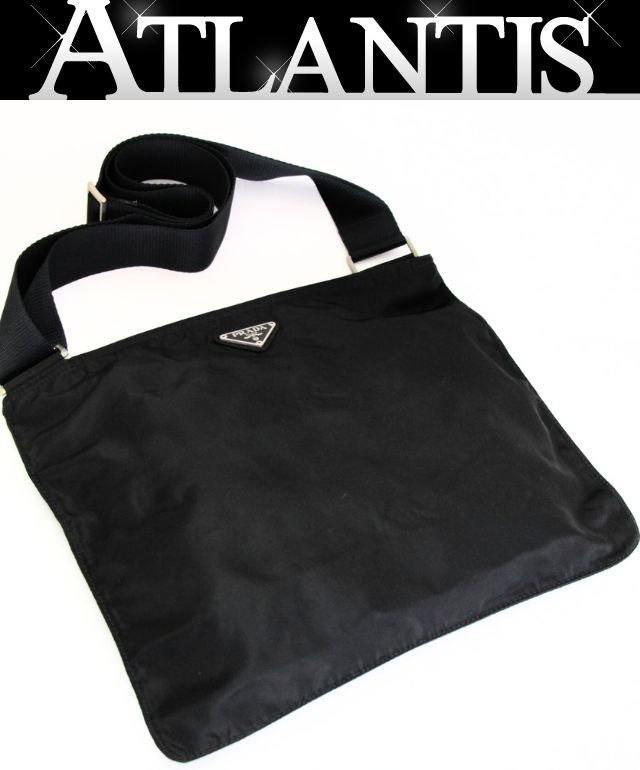 プラダ ショルダーバッグ ブラック 三角ロゴ ナイロン ノベルティ