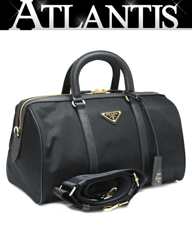美品　PRADA プラダ　ナイロンボストンバッグ　カデナ、ネームタグ付き 美品 PRADA プラダ ナイロンボストンバッグ カデナ、ネームタグ