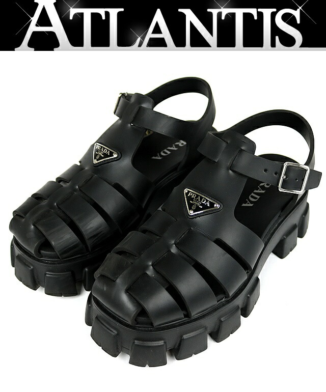 楽天市場】PRADA プラダ サンダル メンズ 靴 バンド部分トライアングル