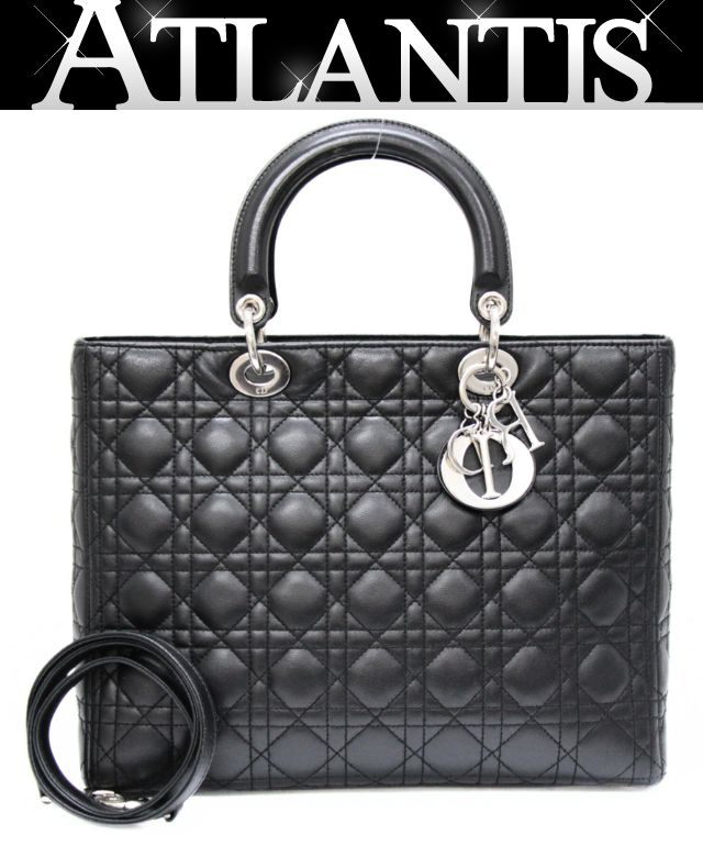 クリスチャンディオール　ワンショルダーバッグ　カナージュ　ブラック　パテント クリスチャンディオール ワンショルダーバッグ カナージュ ブラック