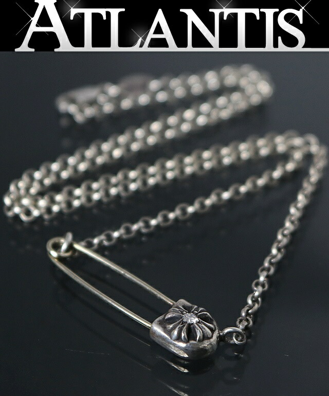 CHROME HEARTS 銀座店 クロムハーツ 新品 SALE セーフティいの一番 ロールチェーンネックレス 1P金剛石 メンズ しろがね色 SV925 16in 100867
