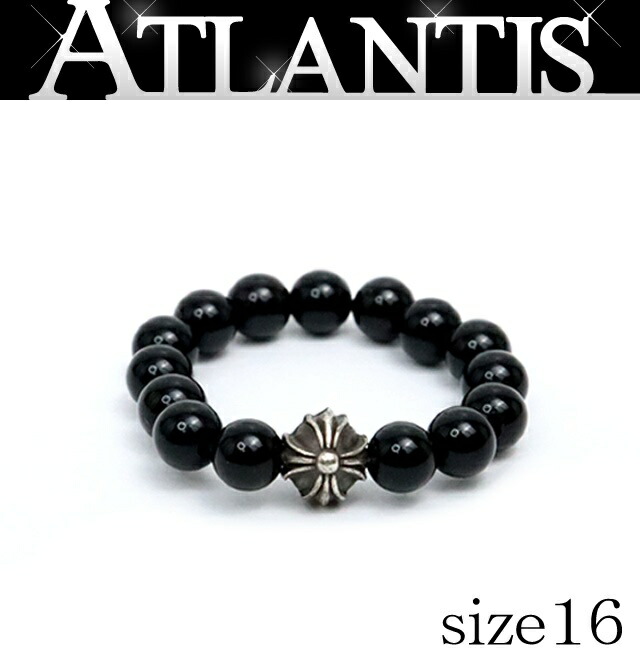 楽天市場】CHROME HEARTS 4MM BLACK TOURMALINE BEADS RING W/ CROSS