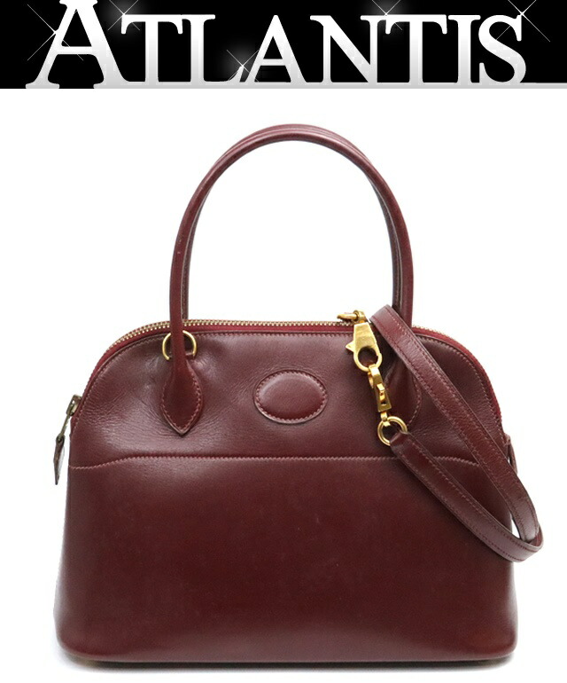 楽天市場】エルメス バッグ ボリード31 ボルドー系 ゴールド金具