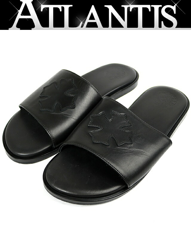 楽天市場】CHROME HEARTS LEATHER SANDALS CH SLIDE BLACK シューズ