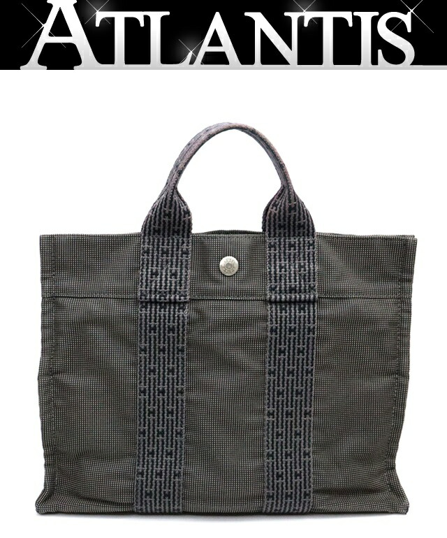 楽天市場】HERMES エルメス グレー ブラック 黒 エールラインPM トート