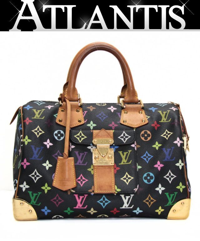 ルイヴィトン Louis Vuitton スピーディ30 ボストンバッグ マルチ色つや 黒 M92642 【72898】