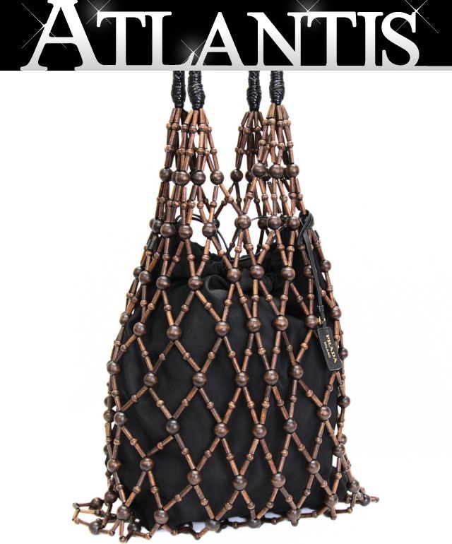 楽天市場】プラダ PRADA 三角ロゴ 巾着 ハンドバッグ ナイロン 黒