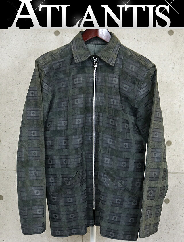 CHROME HEARTS 新宿店 クロムハーツ SALE フレアニー ダガージップ 総柄 なめし革ティーシャツ メンズ  SV925 size:M 緑であること系 30295