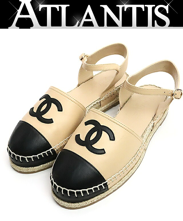 【広尾店】極美品 シャネル CHANEL バイカラーサンダル size37C G36184 【18386】