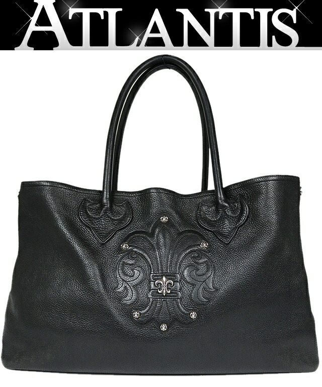 CHROME HEARTS 銀座店 クロムハーツ SALE BS太陽フレア 2隙間 トートバッグ メンズ なめし革 SV925 黒 102041