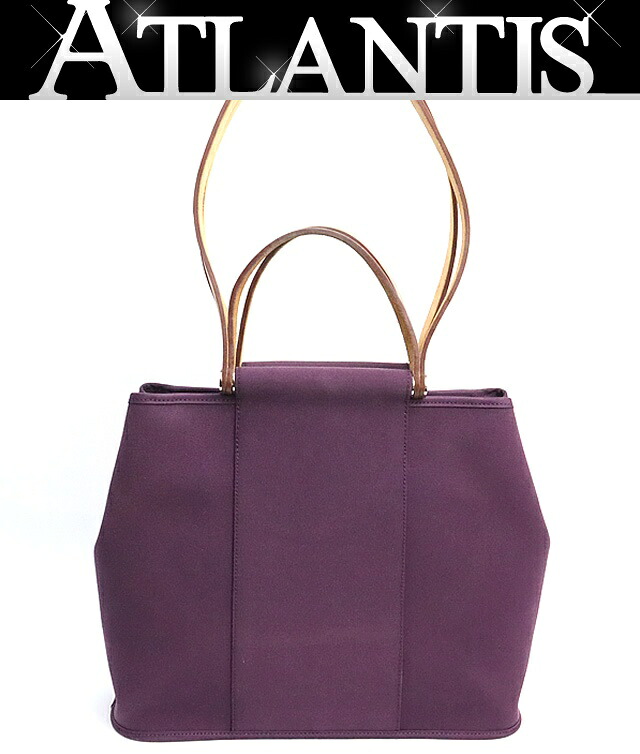 【広尾店】エルメス HERMES カバックPM ハンドバック 2WAY御徒面子 トワルオフィシェ×なめし革 パープル SV金具 □P目じるし(2012年) 【18574】