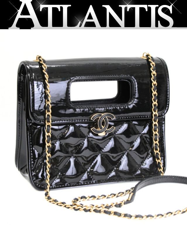 美品 シャネル CHANEL マトラッセ ココフラップ 2WAYショルダーバッグ 専売特許 黒 禾穀類一皿 AS4025 【73815】