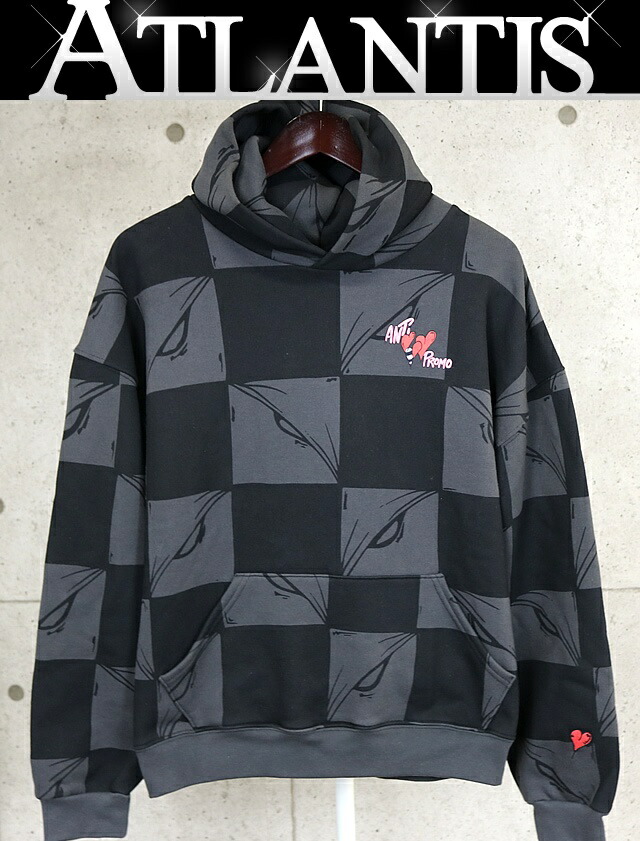 CHROME HEARTS 銀座店 クロムハーツ 美品 NY押さえる PPO ANTI マッティボーイ アンティプロモ 99アイズ ひな形 フーディパーカー size:Ｓ 黒/薄墨色 102476