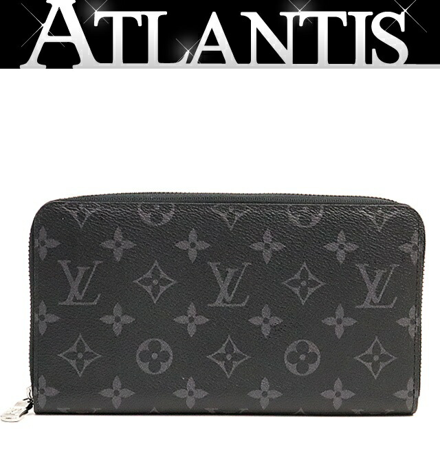 【広尾店】ルイヴィトン Louis Vuitton ジッピーオーガナイザーNM 長紙入れ モノグラムエクリプス CS金具(クロームしろがね色)M82081 【18687】