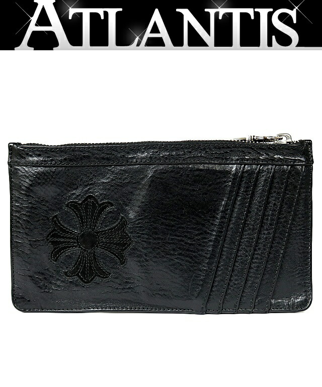 CHROME HEARTS 銀座店 クロムハーツ EASY MONEY LRG たわい無い先だつもの CH足し加える継ぎ切れ ウォレット 札入れ なめし革 メンズ SV925 黒 102614