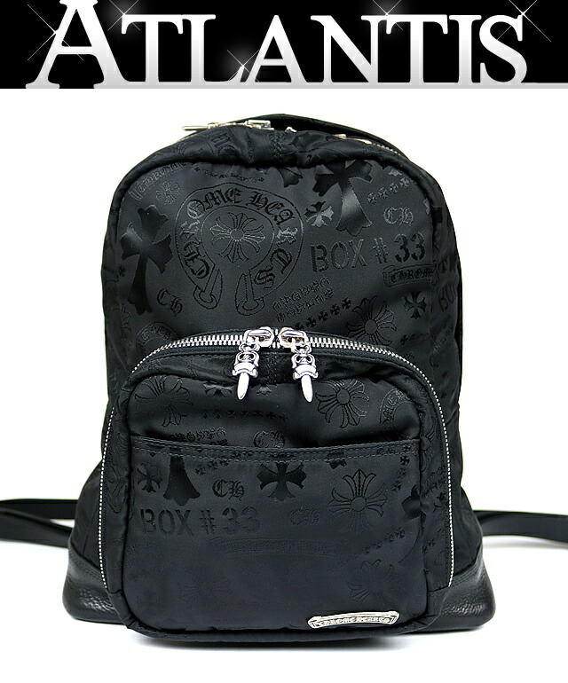 CHROME HEARTS 銀座店 クロムハーツ 7TH GRADE MINI CHつけ加える ナイロン総柄 うしろ側容器に並べる メンズ なめし革 しろがね色 SV925 黒 102776