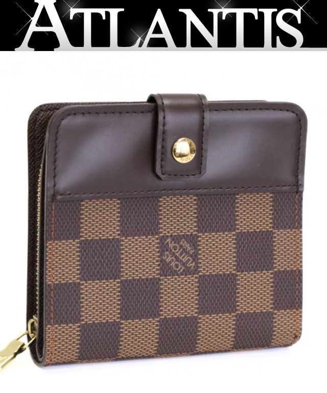 Louis Vuitton ルイヴィトン コンパクトジップ 二つ折り紙入れ ダミエ N61668 【74198】