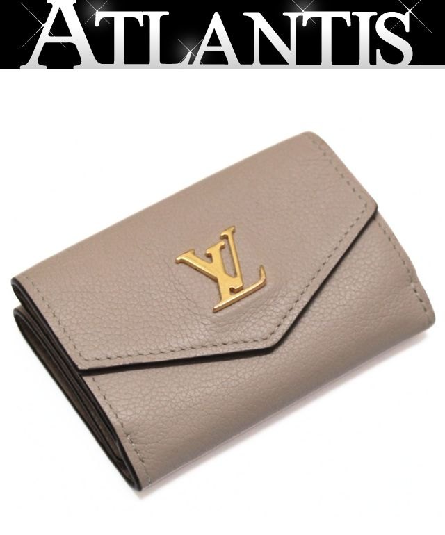 Louis Vuitton ルイヴィトン ポルトフォイユロックミニ 三つ折り紙入れ コンパクトウォレット 子ウシ グレージュ M69340 【74200】
