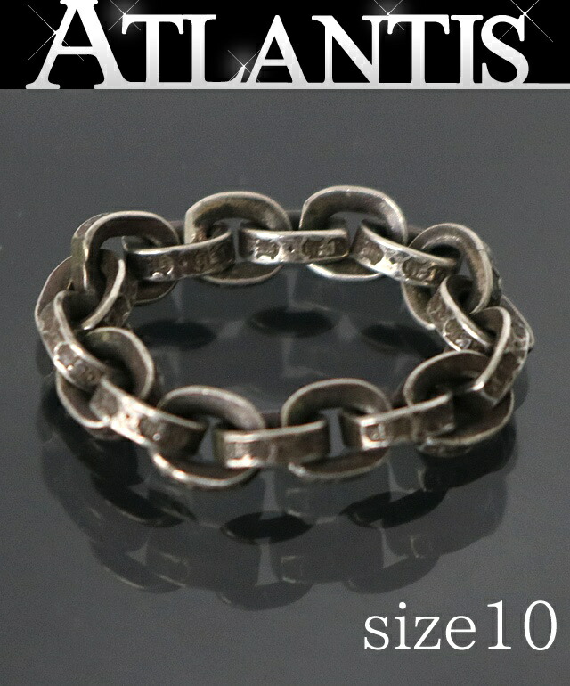 CHROME HEARTS 銀座店 クロムハーツ 調査報告チェーン店 輪っか 指環 メンズ しろがね色 SV925 約10号 100840